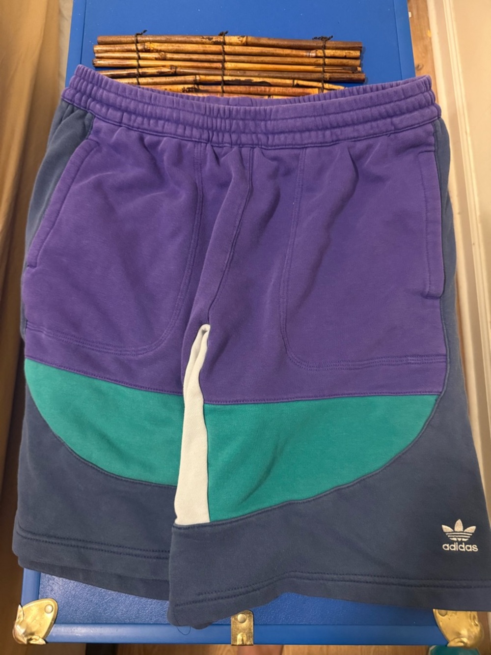 adidas Men’s Purple, Teal & Gray Athletic Shorts